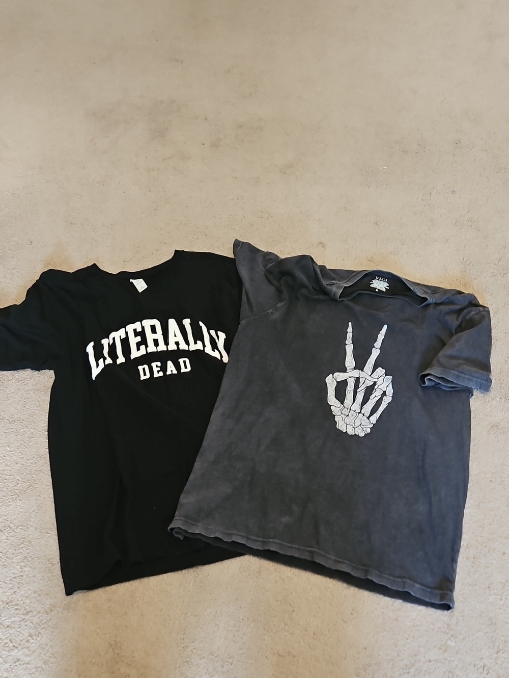 EUC Vici Black Graphic Tees - White Print